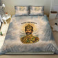 Haile Selassie I Ethiopia Bedding Set with King of Kings and Conquering Lion Cloud Rays and Regal Portrait - African Pride