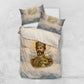 Haile Selassie I Ethiopia Bedding Set with King of Kings and Conquering Lion Cloud Rays and Regal Portrait - African Pride