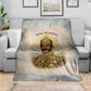 Haile Selassie I Ethiopia Blanket with King of Kings and Conquering Lion Cloud Rays and Regal Portrait - African Pride