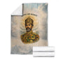 Haile Selassie I Ethiopia Blanket with King of Kings and Conquering Lion Cloud Rays and Regal Portrait - African Pride
