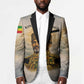 Haile Selassie I Ethiopia Blazer with King of Kings and Conquering Lion Cloud Rays and Regal Portrait