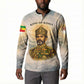 Haile Selassie I Ethiopia Button Sweatshirt with King of Kings and Conquering Lion Cloud Rays and Regal Portrait