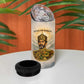 Haile Selassie I Ethiopia 4 in 1 Can Cooler Tumbler with King of Kings and Conquering Lion Cloud Rays and Regal Portrait - African Pride