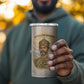 Haile Selassie I Ethiopia 4 in 1 Can Cooler Tumbler with King of Kings and Conquering Lion Cloud Rays and Regal Portrait - African Pride
