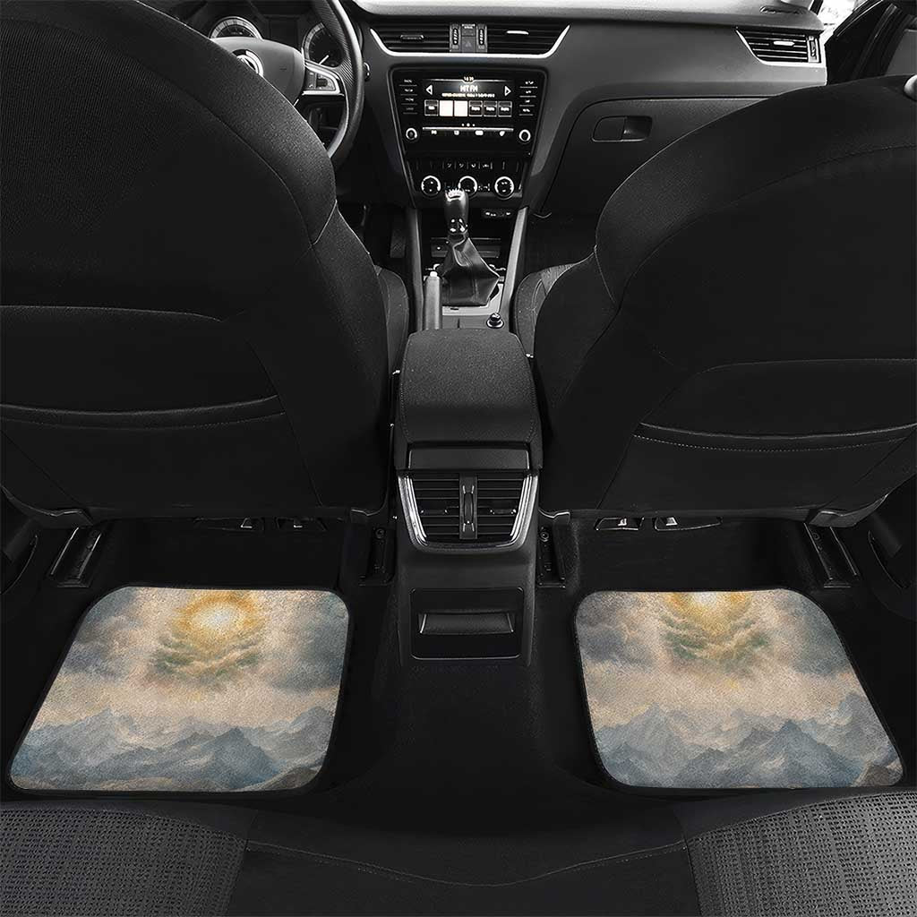 Haile Selassie I Ethiopia Car Mats with King of Kings and Conquering Lion Cloud Rays and Regal Portrait - African Pride