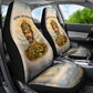 Haile Selassie I Ethiopia Car Seat Cover with King of Kings and Conquering Lion Cloud Rays and Regal Portrait - African Pride