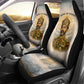 Haile Selassie I Ethiopia Car Seat Cover with King of Kings and Conquering Lion Cloud Rays and Regal Portrait - African Pride