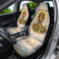 Haile Selassie I Ethiopia Car Seat Cover with King of Kings and Conquering Lion Cloud Rays and Regal Portrait - African Pride