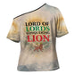 Haile Selassie I Ethiopia Cross Shoulder Shirt with King of Kings and Conquering Lion Cloud Rays and Regal Portrait
