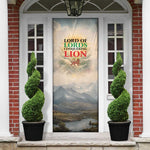 Haile Selassie I Ethiopia Door Cover with King of Kings and Conquering Lion Cloud Rays and Regal Portrait - African Pride