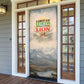 Haile Selassie I Ethiopia Door Cover with King of Kings and Conquering Lion Cloud Rays and Regal Portrait - African Pride