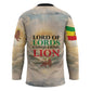 Haile Selassie I Ethiopia Hockey Jersey with King of Kings and Conquering Lion Cloud Rays and Regal Portrait