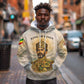 Haile Selassie I Ethiopia Hoodie with King of Kings and Conquering Lion Cloud Rays and Regal Portrait