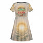 Haile Selassie I Ethiopia Kid Short Sleeve Dress with King of Kings and Conquering Lion Cloud Rays and Regal Portrait