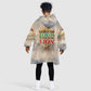Haile Selassie I Ethiopia Kid Wearable Blanket Hoodie with King of Kings and Conquering Lion Cloud Rays and Regal Portrait
