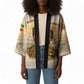 Haile Selassie I Ethiopia Kimono with King of Kings and Conquering Lion Cloud Rays and Regal Portrait