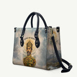 Haile Selassie I Ethiopia Leather Bag with King of Kings and Conquering Lion Cloud Rays and Regal Portrait - African Pride