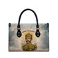Haile Selassie I Ethiopia Leather Bag with King of Kings and Conquering Lion Cloud Rays and Regal Portrait - African Pride