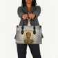Haile Selassie I Ethiopia Leather Bag with King of Kings and Conquering Lion Cloud Rays and Regal Portrait - African Pride