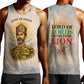 Haile Selassie I Ethiopia Men Tank Top with King of Kings and Conquering Lion Cloud Rays and Regal Portrait