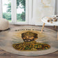 Haile Selassie I Ethiopia Round Carpet with King of Kings and Conquering Lion Cloud Rays and Regal Portrait - African Pride