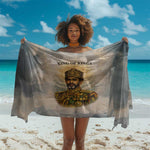 Haile Selassie I Ethiopia Sarong with King of Kings and Conquering Lion Cloud Rays and Regal Portrait - African Pride