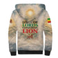Haile Selassie I Ethiopia Sherpa Hoodie with King of Kings and Conquering Lion Cloud Rays and Regal Portrait