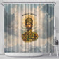 Haile Selassie I Ethiopia Shower Curtain with King of Kings and Conquering Lion Cloud Rays and Regal Portrait - African Pride
