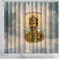 Haile Selassie I Ethiopia Shower Curtain with King of Kings and Conquering Lion Cloud Rays and Regal Portrait - African Pride