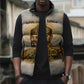 Haile Selassie I Ethiopia Sleeveless Puffer Jacket with King of Kings and Conquering Lion Cloud Rays and Regal Portrait