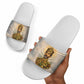 Haile Selassie I Ethiopia Slide Sandals with King of Kings and Conquering Lion Cloud Rays and Regal Portrait - African Pride
