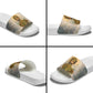 Haile Selassie I Ethiopia Slide Sandals with King of Kings and Conquering Lion Cloud Rays and Regal Portrait - African Pride