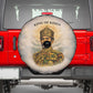 Haile Selassie I Ethiopia Spare Tire Cover with King of Kings and Conquering Lion Cloud Rays and Regal Portrait - African Pride