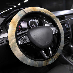 Haile Selassie I Ethiopia Steering Wheel Cover with King of Kings and Conquering Lion Cloud Rays and Regal Portrait - African Pride