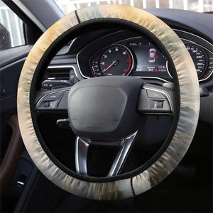 Haile Selassie I Ethiopia Steering Wheel Cover with King of Kings and Conquering Lion Cloud Rays and Regal Portrait - African Pride