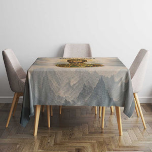 Haile Selassie I Ethiopia Tablecloth with King of Kings and Conquering Lion Cloud Rays and Regal Portrait - African Pride