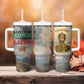 Haile Selassie I Ethiopia Tumbler With Handle with King of Kings and Conquering Lion Cloud Rays and Regal Portrait - African Pride