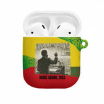 Ethiopia Haile Selassie I AirPods Case with Addis Ababa 1963 Speech Quote Pan-African Flag Colors and Kente Pattern - African Pride