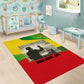 Ethiopia Haile Selassie I Area Rug with Addis Ababa 1963 Speech Quote Pan-African Flag Colors and Kente Pattern - African Pride
