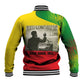 Ethiopia Haile Selassie I Baseball Jacket with Addis Ababa 1963 Speech Quote Pan-African Flag Colors and Kente Pattern - African Pride