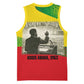 Ethiopia Haile Selassie I Basketball Jersey with Addis Ababa 1963 Speech Quote Pan-African Flag Colors and Kente Pattern - African Pride