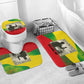 Ethiopia Haile Selassie I Bathroom Set with Addis Ababa 1963 Speech Quote Pan-African Flag Colors and Kente Pattern - African Pride