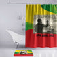 Ethiopia Haile Selassie I Bathroom Set with Addis Ababa 1963 Speech Quote Pan-African Flag Colors and Kente Pattern - African Pride