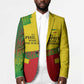 Ethiopia Haile Selassie I Blazer with Addis Ababa 1963 Speech Quote Pan-African Flag Colors and Kente Pattern