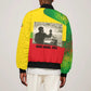 Ethiopia Haile Selassie I Bomber Jacket with Addis Ababa 1963 Speech Quote Pan-African Flag Colors and Kente Pattern