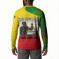 Ethiopia Haile Selassie I Button Sweatshirt with Addis Ababa 1963 Speech Quote Pan-African Flag Colors and Kente Pattern