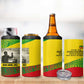 Ethiopia Haile Selassie I 4 in 1 Can Cooler Tumbler with Addis Ababa 1963 Speech Quote Pan-African Flag Colors and Kente Pattern - African Pride