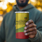 Ethiopia Haile Selassie I 4 in 1 Can Cooler Tumbler with Addis Ababa 1963 Speech Quote Pan-African Flag Colors and Kente Pattern - African Pride