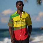 Ethiopia Haile Selassie I Hawaiian Shirt with Addis Ababa 1963 Speech Quote Pan-African Flag Colors and Kente Pattern - African Pride