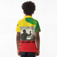 Ethiopia Haile Selassie I Kid Polo Shirt with Addis Ababa 1963 Speech Quote Pan-African Flag Colors and Kente Pattern